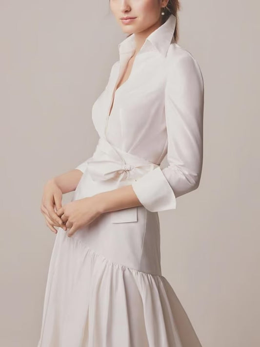 Margot taffeta dress in Ivory