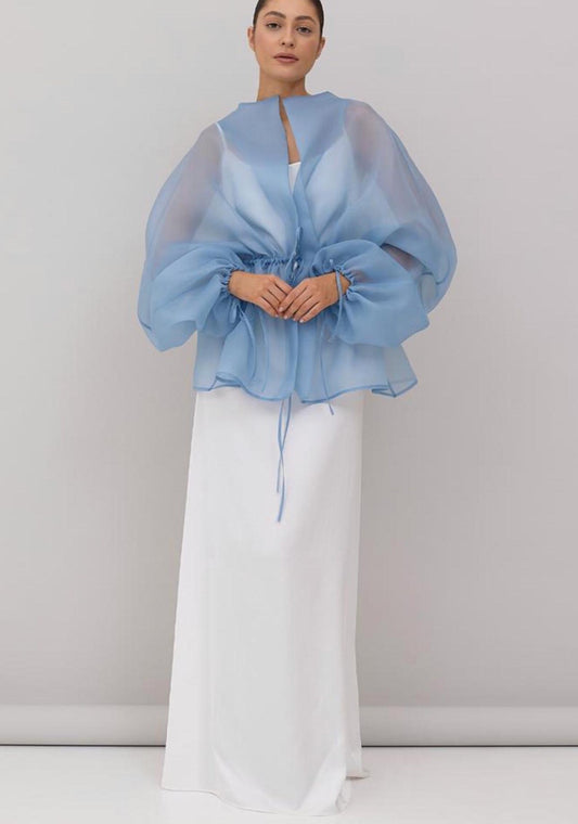 RENE BLUE  ORGANZA BLOUSE