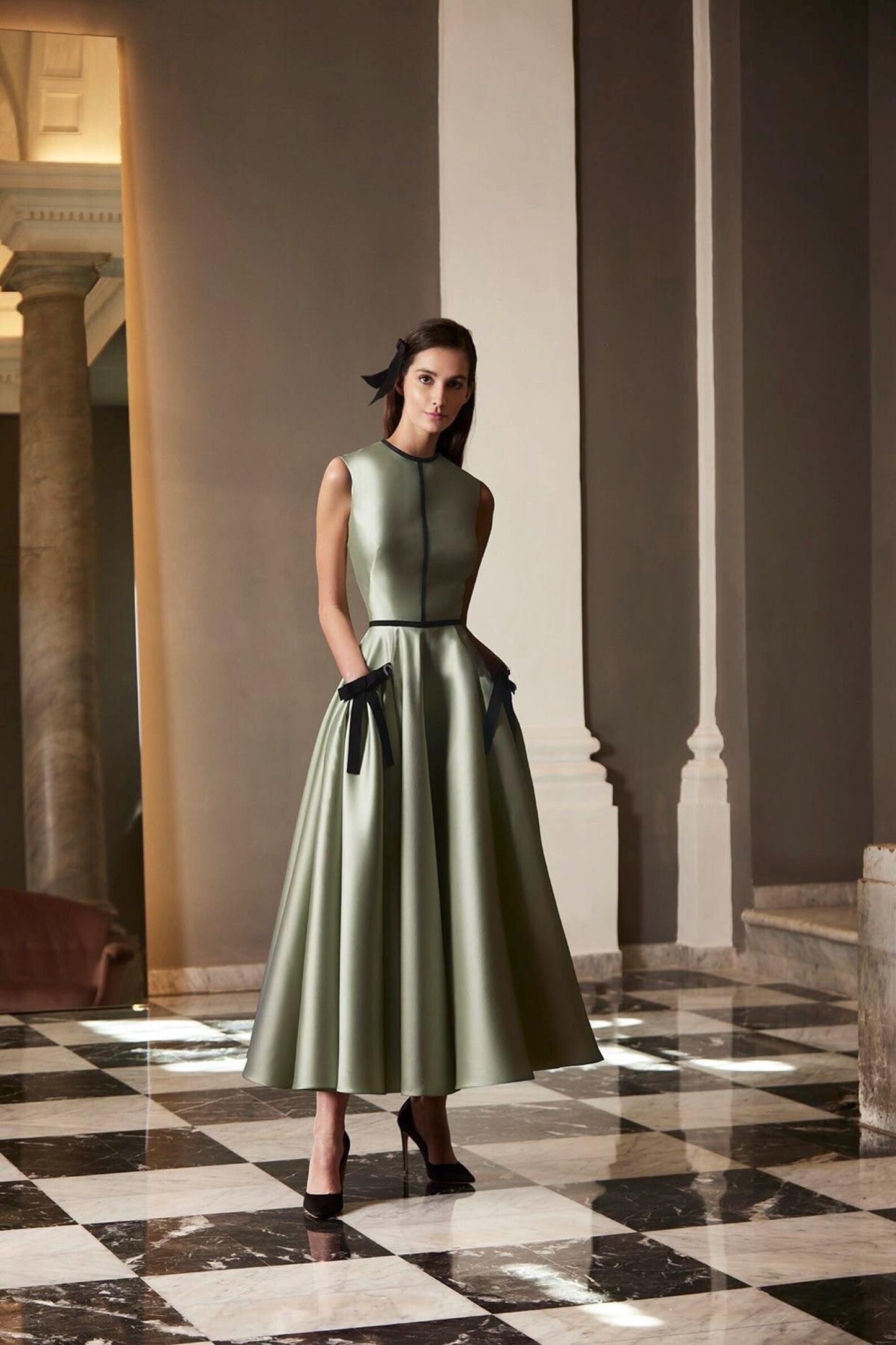 SIENNA MIDI DRESS IN SAGE