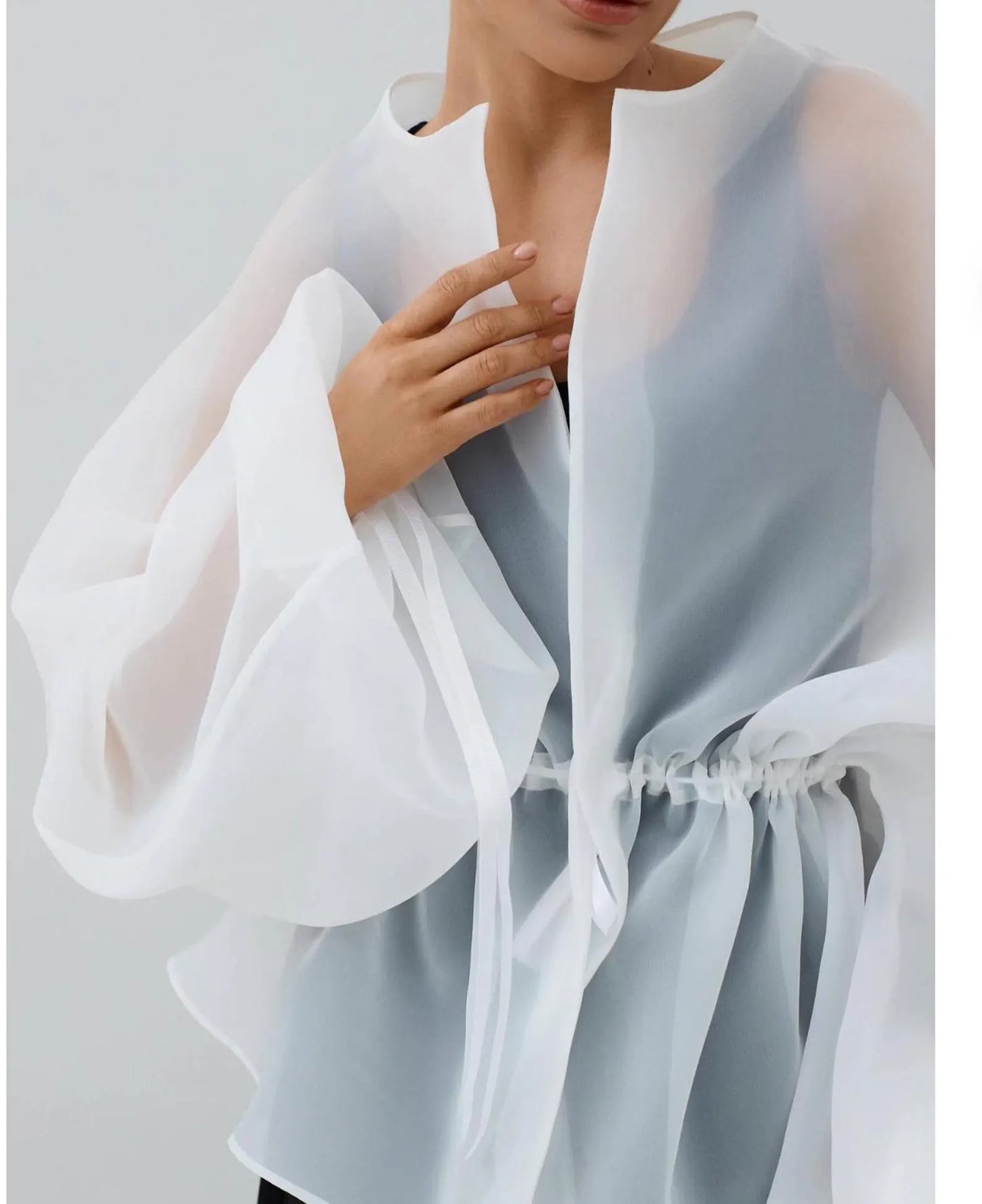 RENE WHITE ORGANZA BLOUSE