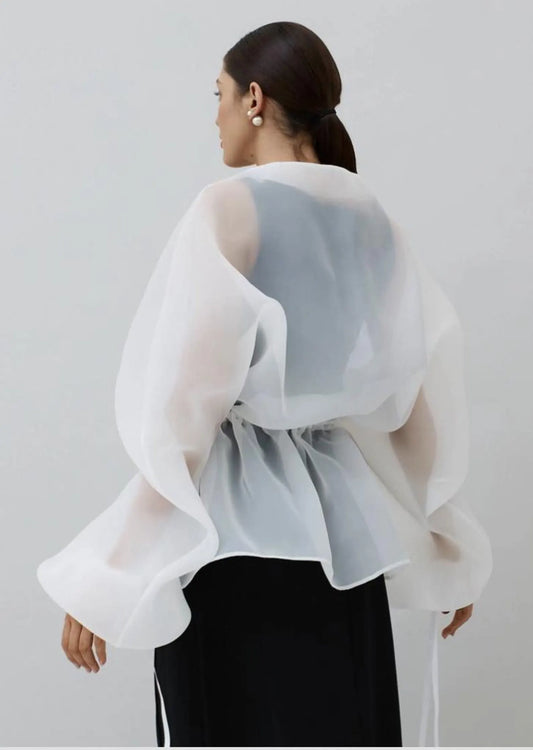 RENE WHITE ORGANZA BLOUSE