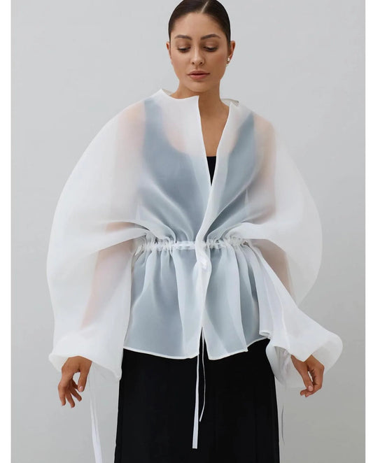 RENE WHITE ORGANZA BLOUSE