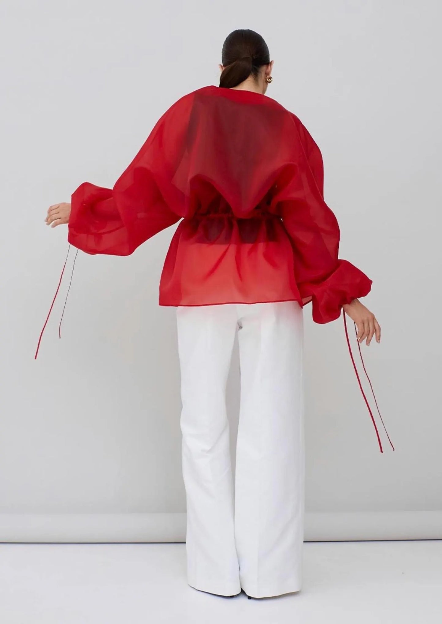 RENE RED ORGANZA BLOUSE