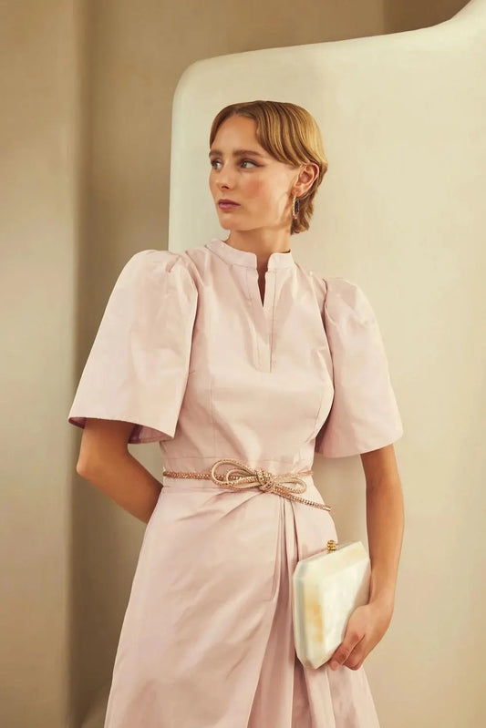 ELARA PINK TAFFETA DRESS