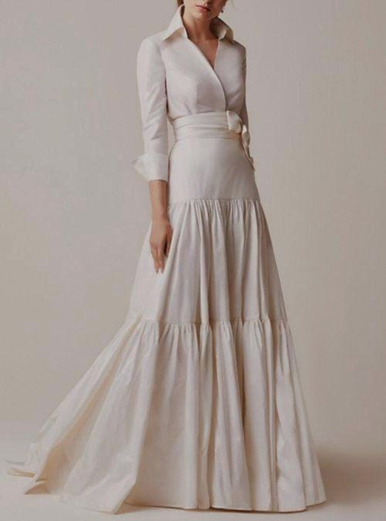 Margot taffeta dress in Ivory