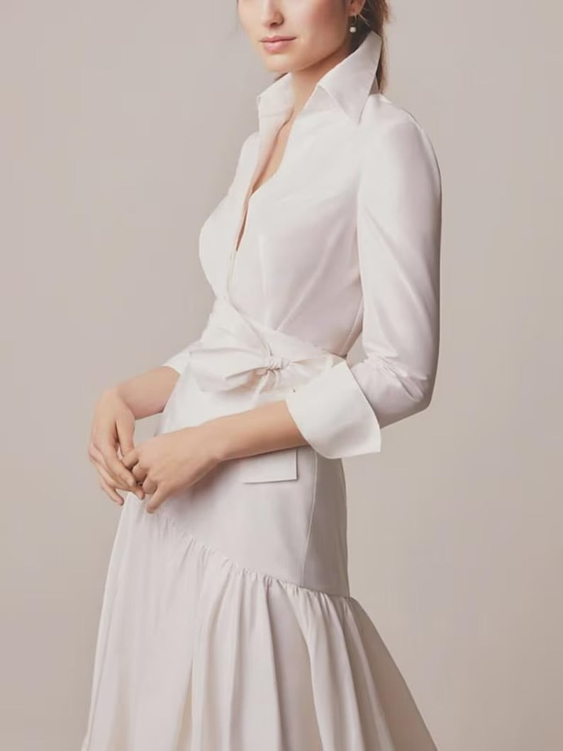 Margot taffeta dress in Ivory
