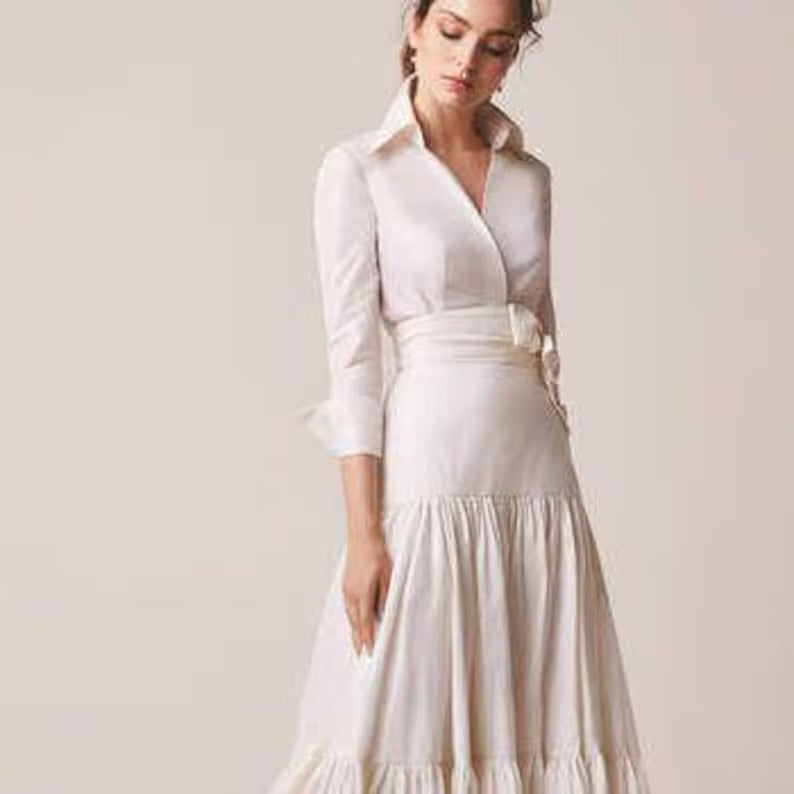 Margot taffeta dress in Ivory