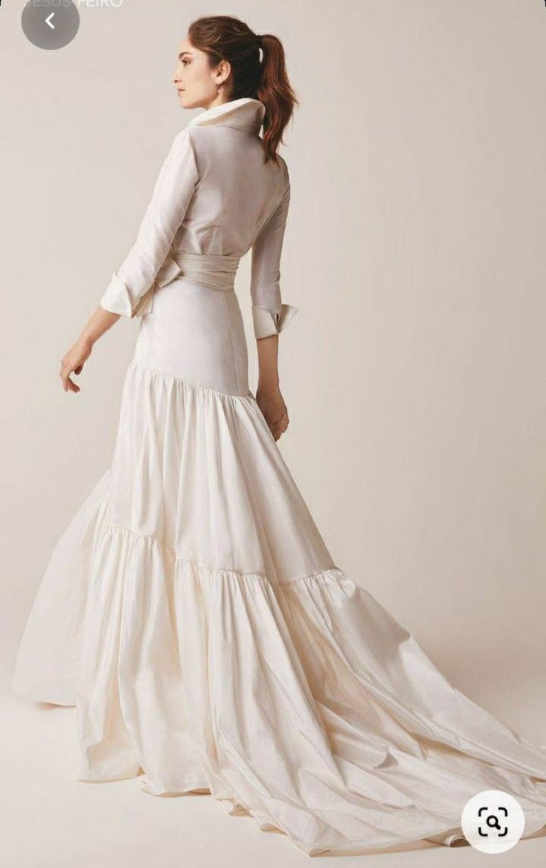 Margot taffeta dress in Ivory